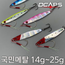 캡스 캡스 메탈지그 국민메탈 14-25g 틴셀 메탈 지그 배스 농어 삼치 낚시, free, 21g_레드헤드 실버