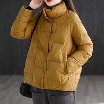 DFMEI 하이넥 다운패딩 루즈핏 경량패딩 숏코트 패딩저고리