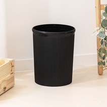 주름오픈 휴지통(대) 12L 블랙, 단품