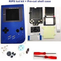 디붐 디투 픽셀 블루투스 스피커레스트로 픽셀 슈퍼 OSD 버전 RIPS LCD 고휘도 백라이트 키트 게임보이 DM, 03 Blue