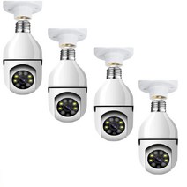 가게cctv 자가교체 농막 실내 실외 카메라 70 전구 1080 램프 보안 시스템 360도 파노라마 무선 홈 감시, 4 카메라 sd 없음