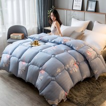 BARNIDI 두꺼운 겨울 목화솜 깃털 차렵 순면 자가발열 기절 이불 퀸 150x200cm 무중력 마약이불