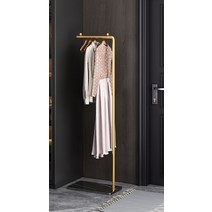 터치온리 인테리어 코너장식 이동식 행거 옷걸이 코너장, 150cm 금색 지지대 블랙 받힘대