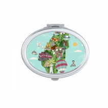 대만 지도 경관 중국 여행 경 휴대용 접 이식 손 화장 양면 안경, DIYthinker