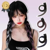 붙임머리가발 인모헤어 피스 가발 애쉬그레이염색, 상품선택, 2헤어피스-퍼플