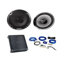 2) 알파인 SPE-6000 6.5인치 480와트 카 오디오 스피커+2채널 앰프+앰프 키트