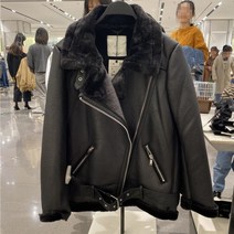 [KYO컴퍼니] ZARA 블랙 무스탕 자켓 겨울 가죽자켓 모피 퍼 재킷