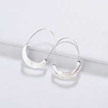 천애명월도 바다민장대 낚시대 크레센트 메탈릭 후프 이어링 인류학 루네이트, 2.Silver