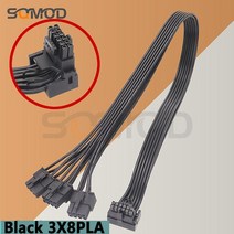 egpu 모듈 형 케이블 2 * GPU de 8 소나무 a 16 3 macho PCIE 50 12VHPWR RTX 4090 파라 EVGA PSU 16AWG 60, 11 Black 3X8PLA_01 30cm