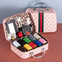 구매대행 바느질박스 혼수품 시집가는 바느질세트 가정용 바느질 도구 재봉제, 05.프리미엄 바느질박스 세트(듀얼 e타입 핑크박스)