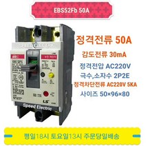 LS산전 EBS52Fb 2P 50A/30mA 누전차단기 5kA ELCB ELB, 1개