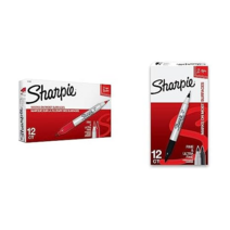 SHARPIE Twin Tip Permanent Markers Fine and Ultra Fine Red 12 Count & Twin Tip Permanent Markers Fine and Ultra Fine Black 12 Count, 상세참조