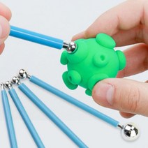 찰흙 지점토 클레이 공예용 동그란볼스틱 누르기스틱 공예툴 4개 구슬스틱 쇠구슬, 상품선택