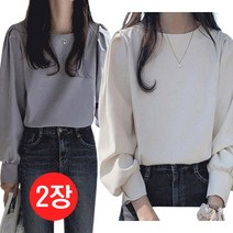 리더퀸 2-O-65 여성블라우스 불루 화이트 2장 여성셔츠 파스텔톤 링클 긴팔블라우스 오버핏 셔츠 블라우스