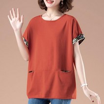 Makone 여성 티셔츠 반팔 중년 40대 빅사이즈 루즈핏 여름