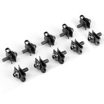 M5 페어링 볼트 패스너 클립 5x16mm 나사 금속 너트 및 스쿠터 오토바이 자동 알루미늄 교체 부품 10 개, 검은색