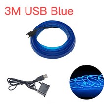 아크릴엠비언트 블루 LED 자동차 인테리어 장식 조명 EL 배선 네온 스트립 DIY 유연한 앰비언트 라이트 USB, 01 3M blue with usb, 01 3M blue with usb