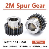 스퍼기어 스텝 키웨이 보어 스퍼 2 M 모터 기어 OD 45 탄소강 1 개 RC부품, 11.18 Teeth - 16mm  (keyway 5)