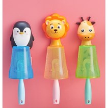 하이하우스 어린이 칫솔거치대 세트 칫솔꽂이 칫솔걸이 위생 욕실 키즈 아기 이빨컵 벽걸이 캐릭터 아동 래쉬가 양치컵, 1개, 사자(옐로우)