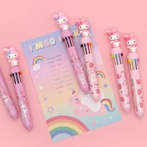 마이멜로디 10색 볼펜 멀티펜 다꾸 꾸미기 공시생 노크식 예쁜필기구 필기용품 랜덤발송