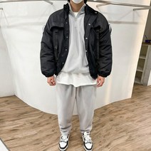 겨울 테크에어 숏 패딩 점퍼 / 블랙