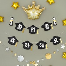 [PARTYPANG] 졸업 축하 레터 가랜드 [학사모], 단품