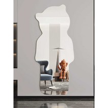 전신거울 곰모양 아크릴 전신거울 부착식 셀카 피팅, 160x50cm
