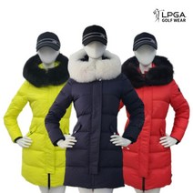 LPGA 골프 웨어 여성 발열 폭스 퍼 구스 다운 롱 패딩 점퍼 19DW712