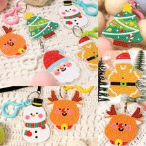 민화샵 크리스마스 보석십자수 키링 만들기 5종 diy 가방고리 열쇠고리 보석십자수소품, 민화 크리스마스 보석십자수키링_루돌프