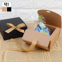 크리스마스용 쿠키 포장박스 소형 6 리본 포함 쿠키포장용기 소자 쿠키 포장 용기 네모 단체 디저트 간식 박스 어린이집 유치원 교회, 브라운(소) 6개_리본포함