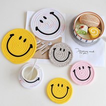 받침대 컵받침대 냄비받침대 도자기냄비받침대 스마일받침대 냄비 뚝배기받침대 그릇받침대, 네이비12CM