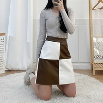 (세일) 빅체커 레더스커트 SFW 90030