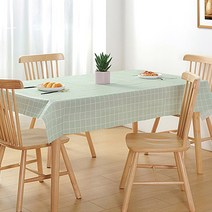 리브이마켓 체크 4인 6인 식탁보 방수 테이블보 식탁커버, 137x180, 연핑크