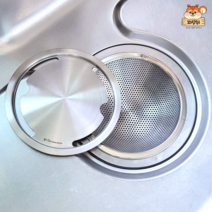 꾀람쥐 배수구망 + 커버 (덮개) 세트. 싱크대 거름망 세트. 싱크대 배수구망 세트. 스텐 304, 배수구망+커버 세트.