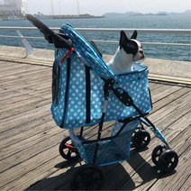 4륜 강아지 고양이 애견 유모차 캐리어 개모차 견모차 말티즈 노견유모차, 4륜애견유모차 레드