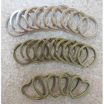 10개1000원/청동열쇠고리/스텐열쇠고리/키홀더링/원형키홀더/하트키홀더/퀼트재료도매, 스텐 원-10개