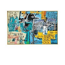 Basquiat 장 미쉘 바스키아 작품 / 호텔 카페 집 거실 인테리어 캔버스 벽걸이 그림액자 31, 골드