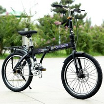 접이식 자전거 입문용 경량 로드 MTB 미니, 트렌드 블랙 스포크 휠 _20인치