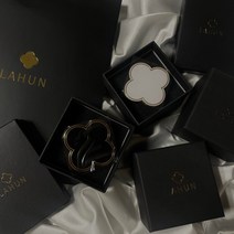 라훈 네잎클로버 차량용방향제 송풍구 클립형, 블랙, 필요없음, 코튼블라썸