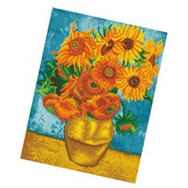 MJS 보석십자수 캔버스형 50 x 40 cm DIY 세트 BSX40, 고흐 해바라기