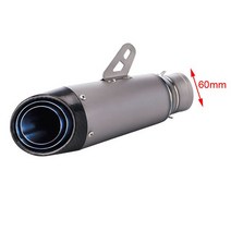 sc머플러 51mm 60mm 바이크 오토바이 배기 티타늄 합금 SC 머플러 파이프 모토 튜브 프로젝트 혼다 R1 R3 R6 MT07 CBR600RR Z1000 ER6N S1000R, [02] -S-C- 60mm