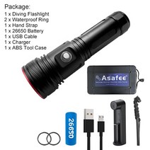 수중써치 해루질 방수 후레쉬 다이버 스쿠버 다이빙 손전등 스킨스쿠버 랜턴 높, 패키지 g, 황색 신호등