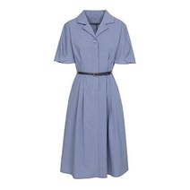 베스띠벨리 22S/S 벨트 옵션 카라 포인트 면 혼방 원피스 BEO7581BLD