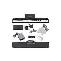 【2022년 갱신형】니코마쿠 NikoMaku 전자 피아노 88 건반 SWAN 컴팩트 128 종류 음색 두 스테레오 스피커 경량 슬림 디자인 Bluetooth MIDI 대응 트랜스포즈 페달 소프트 케이스 악보대 연습용 이어폰 건반 씰 포함