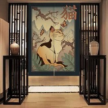 인테리어 액자 그림 일본식 노렌 레스토랑 패브릭 파티션 도어 스크린 주방 창 커튼 홈, 노란색, 80x130cm