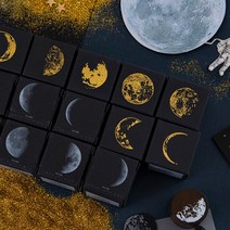 다이어리레시피 달 모양 위상변화 우드 다꾸 스탬프, 초승달, 1개