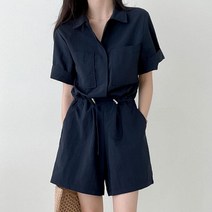 여성 골프점프수트 원피스골프웨어 여름 롤업 반바지 캐주얼 팬츠