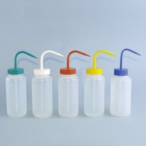 Tarsons T560091-N W R Y G B 1L Wide Mouth Wash Bottle 광구 세척병 LDPE, Yellow