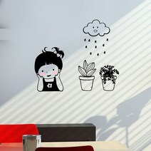 큐데코 셀프인테리어 포인트스티커, 기분좋은날 - 블랙