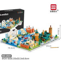 레고 호환 에펠탑 시티 개선문 타지마할 모듈러, Y 런던 도시축 1652PCS